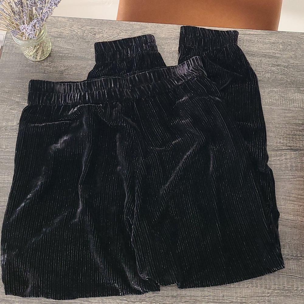 Talie NK Black Velvet Joggers Silk Blend